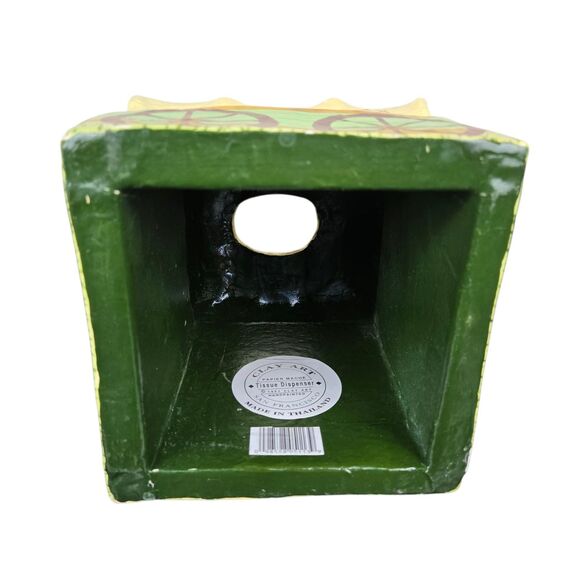 CLAY ART Covered Wagon Hand Painted Papier Mache Tissue Dispenser Box Cover - Picture 13 of 15